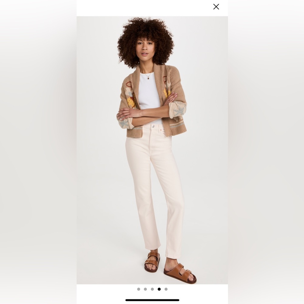 NWT redone 70s straight leg antic white jeans